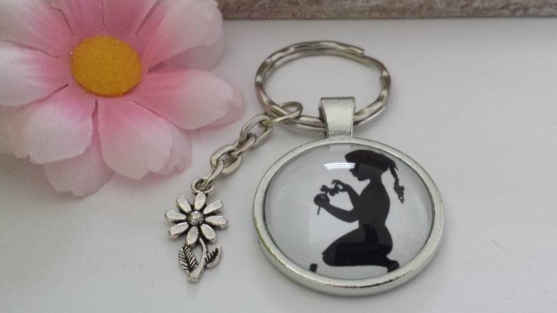 Mädchen Schlüsselanhänger Mit Blume/Geschenk Für Frauen Freundin Geschenkset von Schmuckmariechen