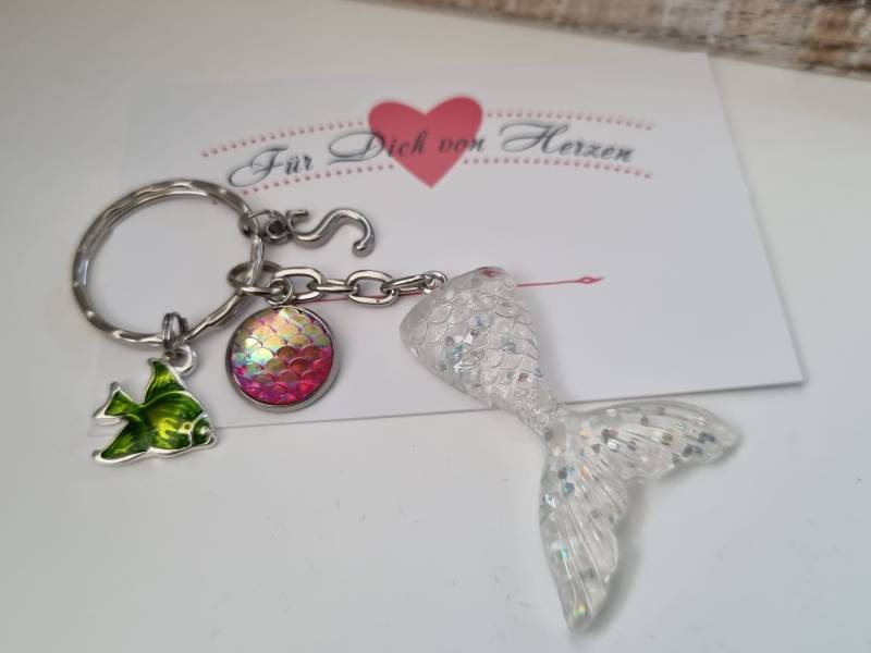 Meerjungfrau Schlüsselanhänger Personalisierbar/Geschenk Für Frauen Freundin Kinder Geschenkset von Schmuckmariechen
