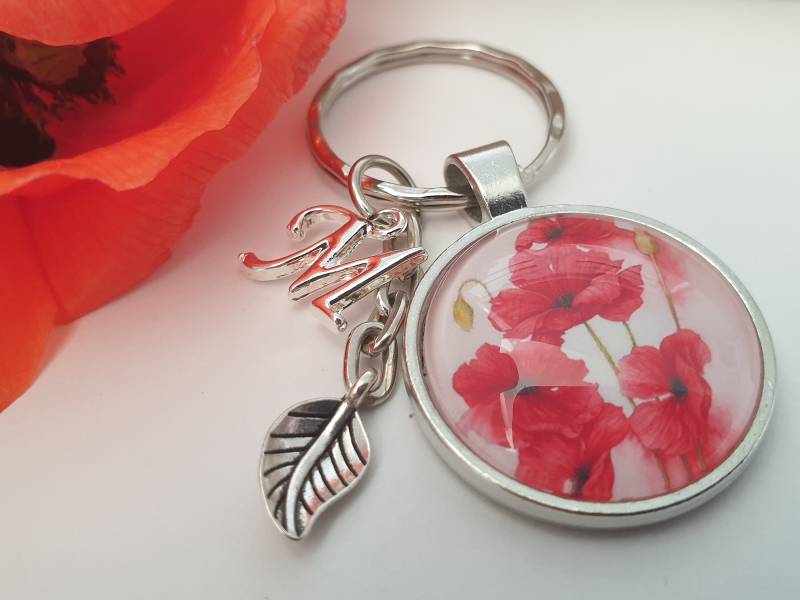 Mohnblumen Schlüsselanhänger Personalisierbar/Geschenk Für Frauen Freundin Geschenkset von Schmuckmariechen