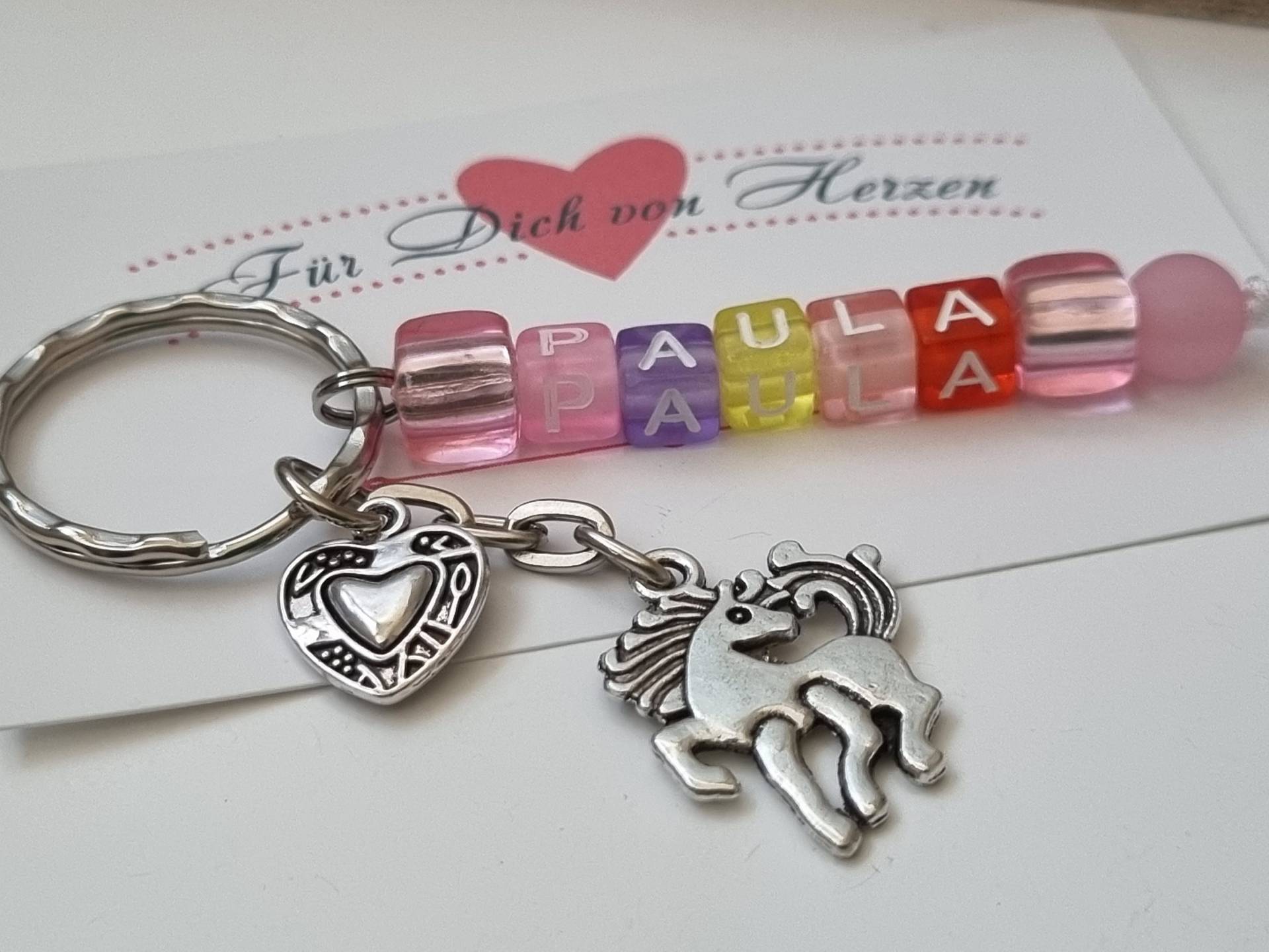 Pferd Schlüsselanhänger Personalisiert/Geschenk Für Kinder Geschenkset Pferd Schlüsselanhänger Personalisiert/Geschenk Für Kinder Geschenkset von Schmuckmariechen