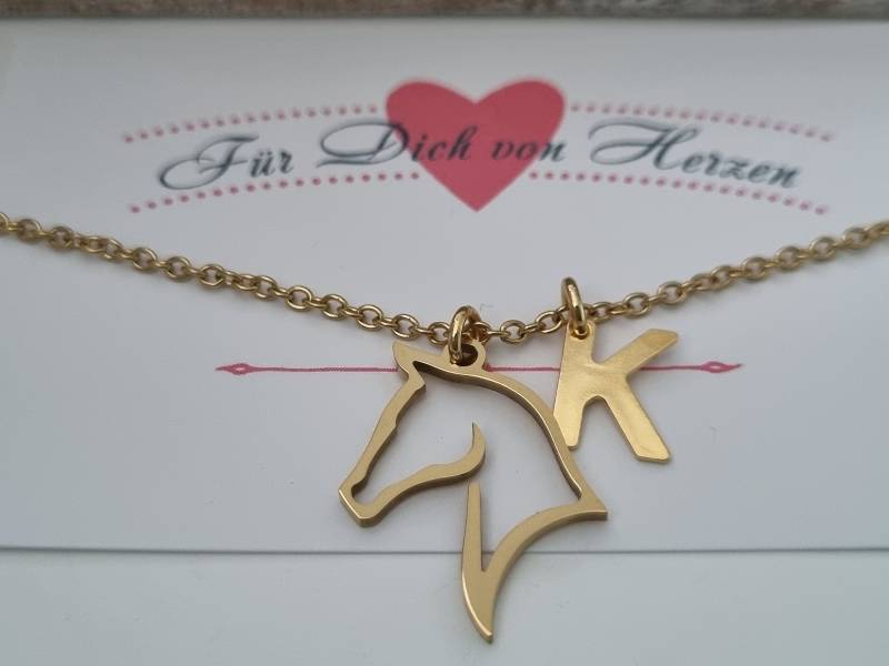Pferde Kette Personalisiert Edelstahl/Farbauswahl Geschenk Für Frauen Freundin Geschenkset von Schmuckmariechen