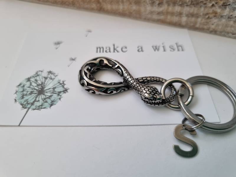 Schlange Schlüsselanhänger Personalisiert Edelstahl/Geschenk Für Frauen Männer Geschenkset von Schmuckmariechen