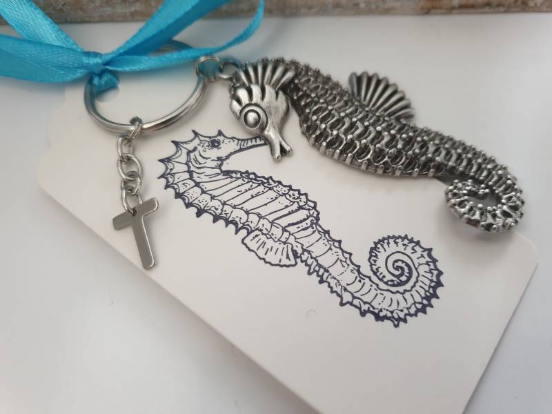 Seepferdchen Schlüsselanhänger Personalisierbar/Geschenk Für Frauen Freundin Kinder Geschenkset von Schmuckmariechen