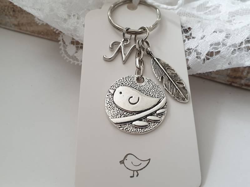 Vogel Schlüsselanhänger Personalisiert/Geschenk Für Frauen Freundin Geschenkset von Schmuckmariechen