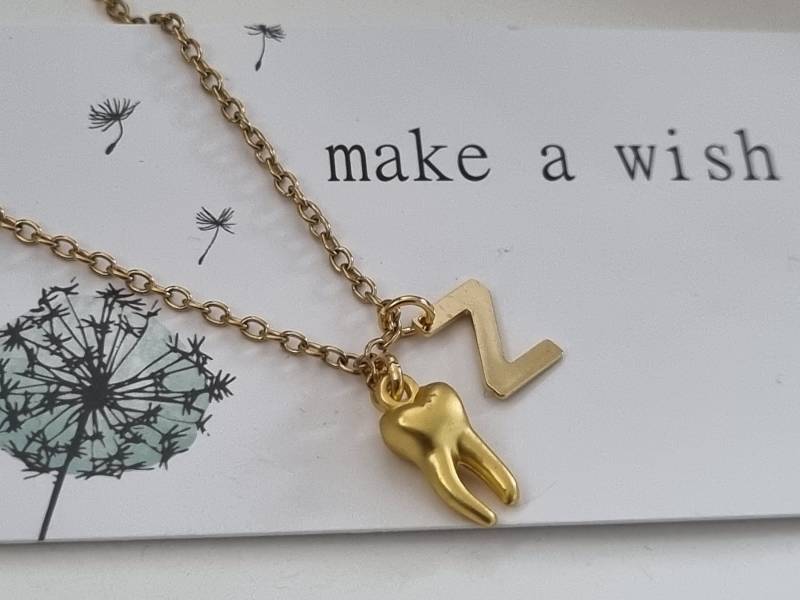 Zahn Kette Personalisierbar/Geschenk Für Frauen Freundin Geschenkset von Schmuckmariechen