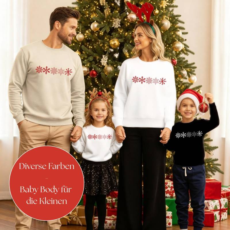 Weihnachtspullover Für Die Familie Mit Schneeflocken | Familienoutfit Outfit Geschwister Christmas Sweater Familienpullover von Schmuckoroshe