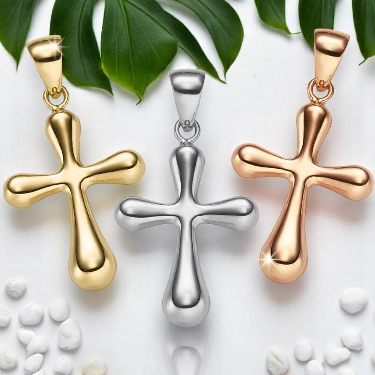 Melting Design Flüssiger Kreuzanhänger Aus 585 Gold Der Schmelzende Effekt Des Kreuz Anhängers Erzeugt Eine Faszinierende Visuelle Tiefe von Schmuckpalast24