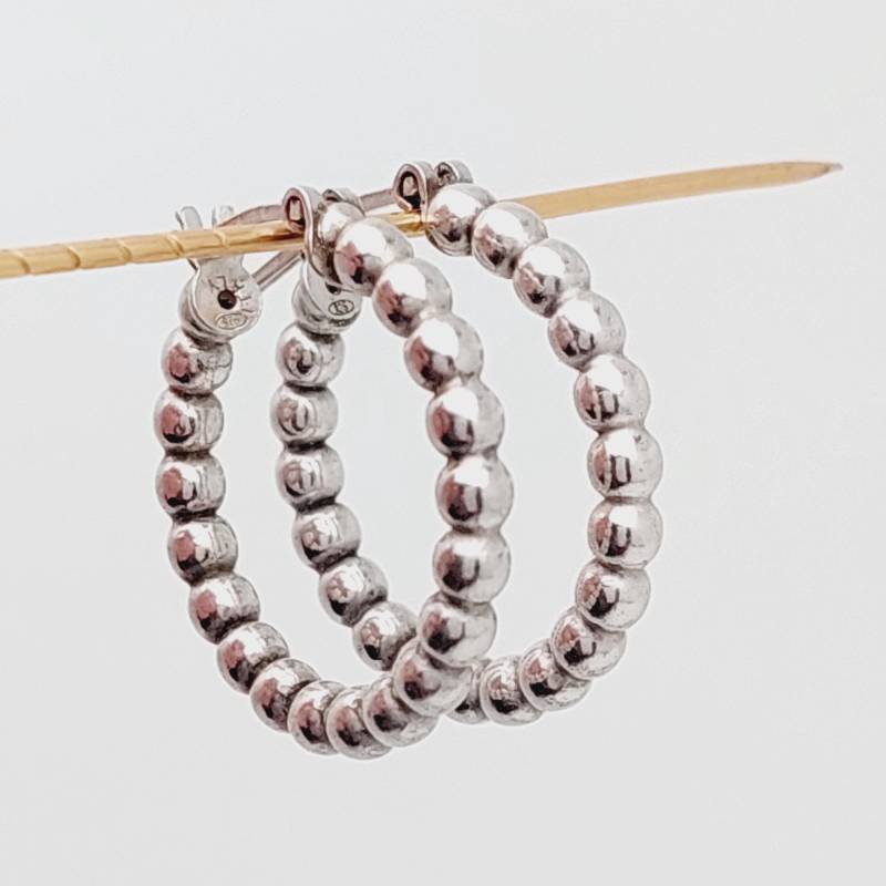 2, 3cm Vintage 925Er Silber Ohrringe Creolen Kugeln von SchmuckparadiesShop