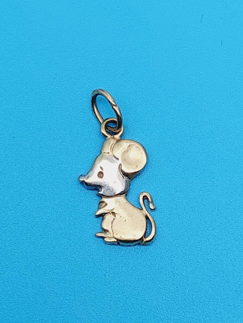 333Er Gold Anhänger Maus Moderner Goldschmuck 9 Kt Goldanhänger Charm Bettelarmband von SchmuckparadiesShop