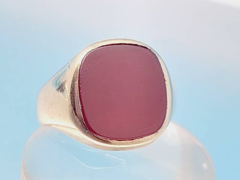 333Er Gold Ring Herren Siegelring Karneol Echt Goldschmuck Antiker Größe 18 Us 8 1/2 von SchmuckparadiesShop