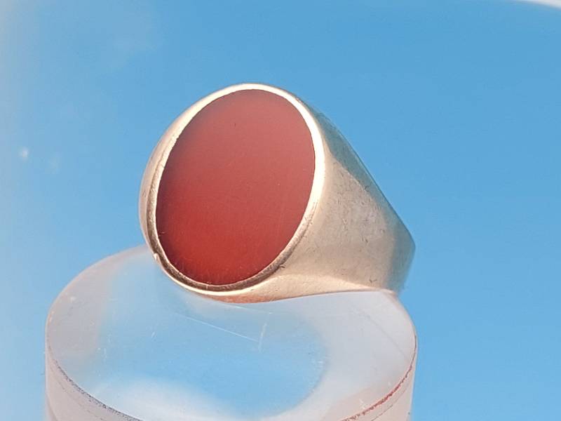 333Er Gold Ring Herren Siegelring Karneol Echt Goldschmuck Antiker Größe 23 Us 10 1/4 von SchmuckparadiesShop