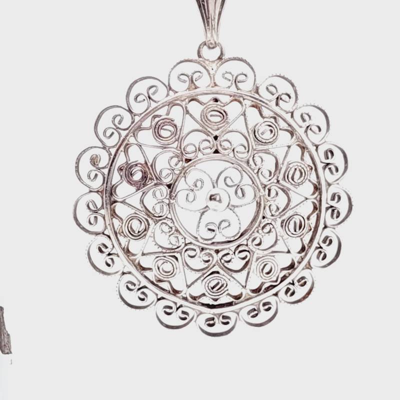 4, 6 cm Antiker Silberner Anhänger 835Er Silber Filigranschmuck Filigraner Jugendstil von SchmuckparadiesShop