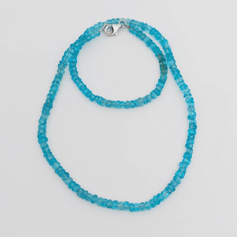 44, 5 cm 925 Silber Karabiner Kette Mit Aquarium Steinen von SchmuckparadiesShop