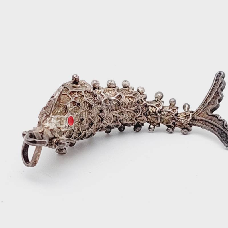 7, 8 cm Anhänger 925 Silberanhänger Beweglicher Fisch Massiv Verarbeitet Gift Silber von SchmuckparadiesShop