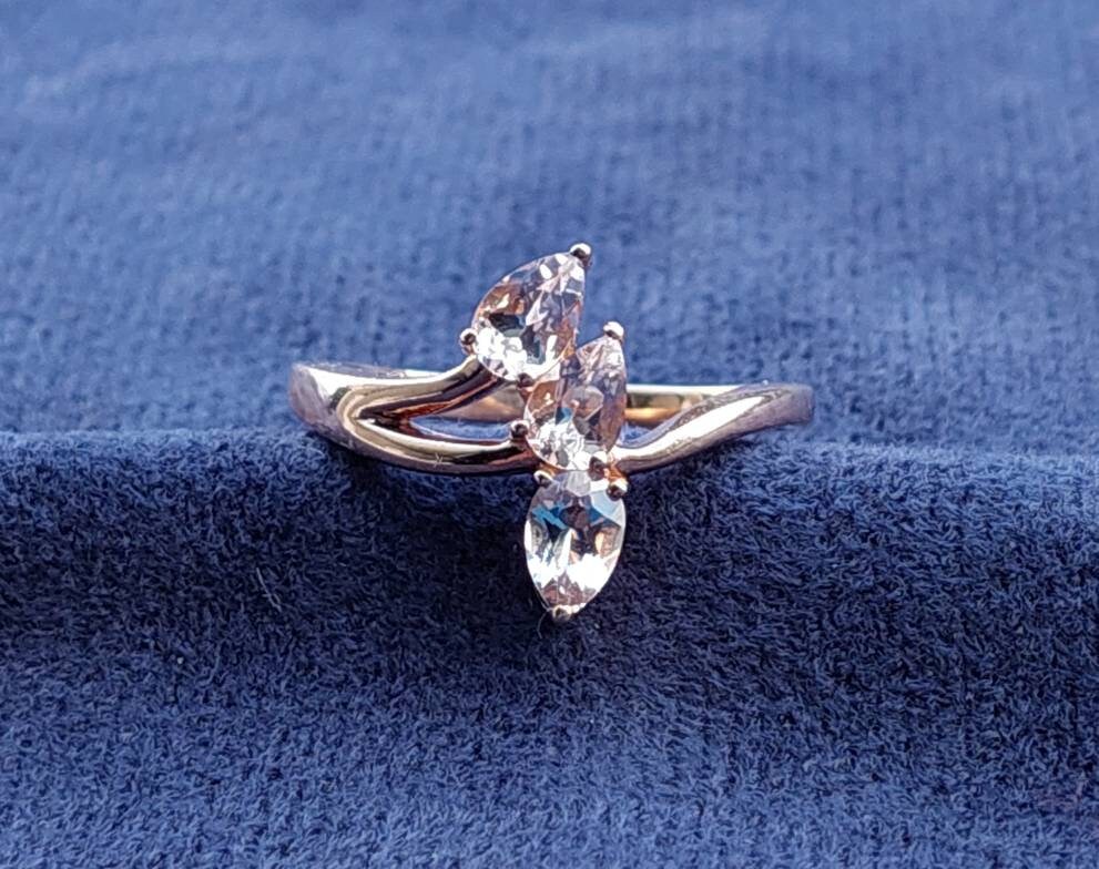 925Er Silber Ring Vergoldet Blume Mit Zirkonia Gr 19 59 von SchmuckparadiesShop