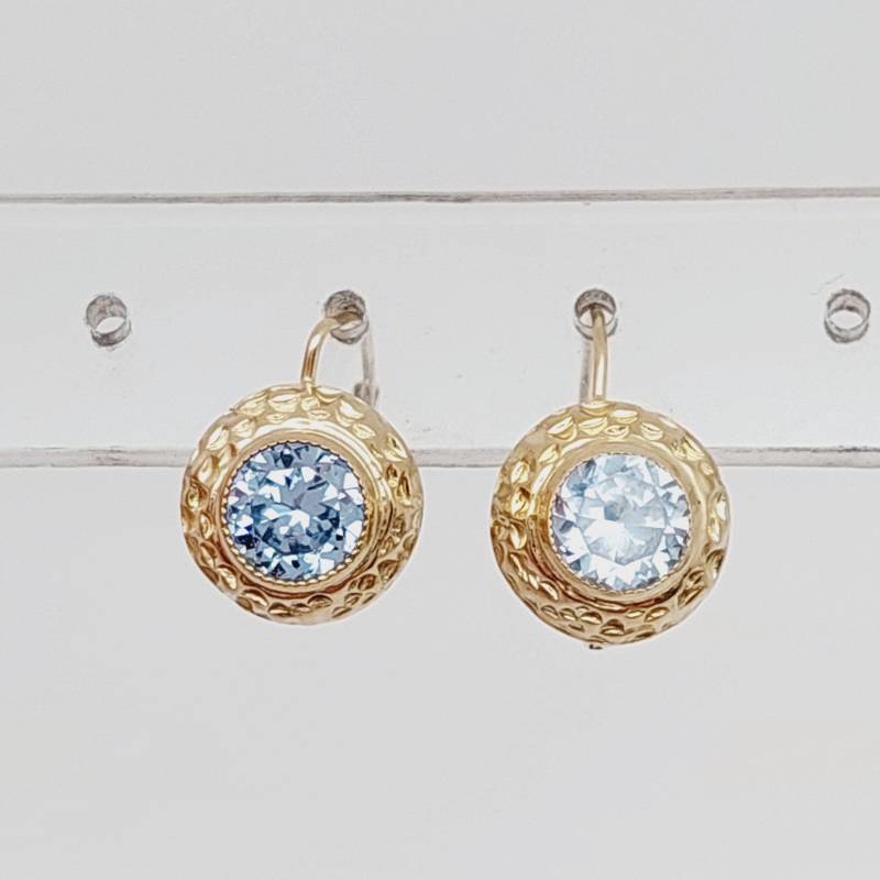 Antike 333 Gold Hängeohrringe Ohrhänger 8 Karat Ohrringe Aquamarin Optik Blauer Geschliffener Stein Glas Antike 333 Gold Hängeohrringe Ohrhänger 8 Karat Ohrringe Aquamarin Optik Blauer Geschliffener Stein Glas von SchmuckparadiesShop