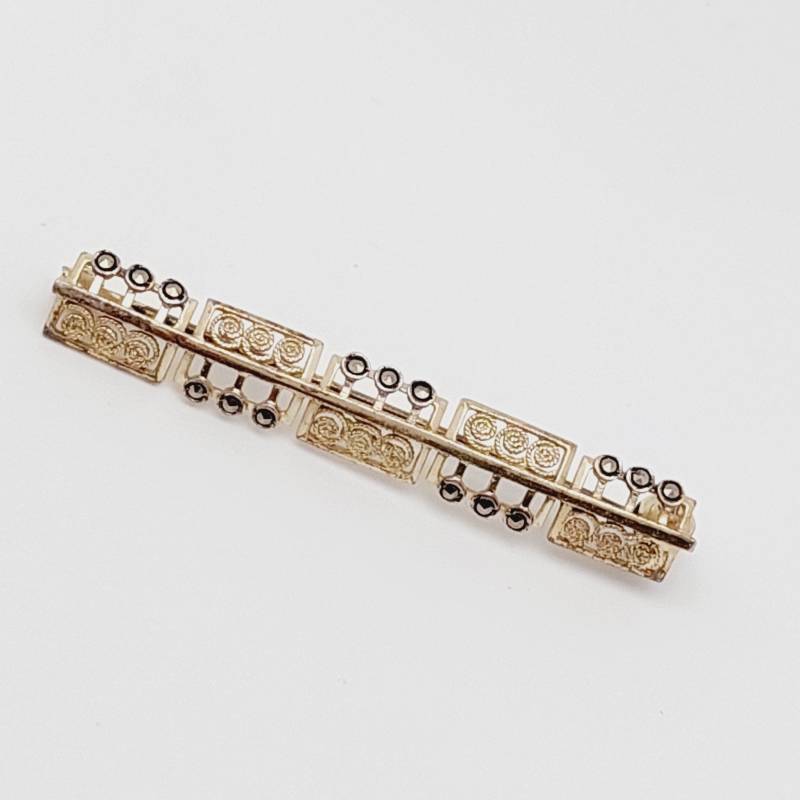 Antike 800Er Silber Stabbrosche Brosche Filigranschmuck Vergoldet Schmuck Antike 800Er Silber Stabbrosche Brosche Filigranschmuck Vergoldet Schmuck von SchmuckparadiesShop