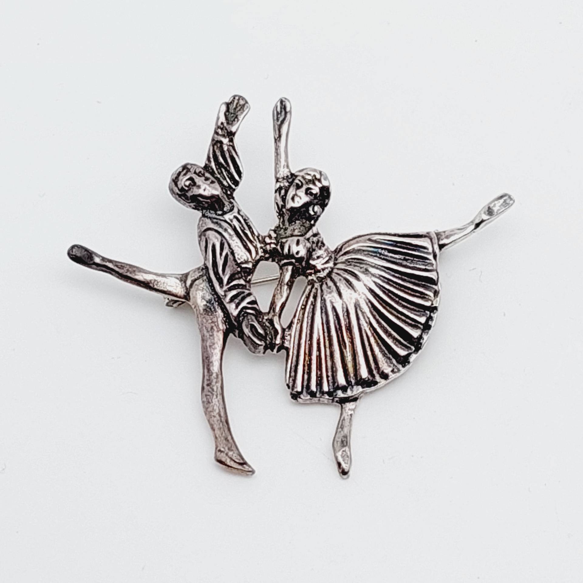 Antike 835 Silber Tänzer Brosche Mann Frau Tanzen von SchmuckparadiesShop