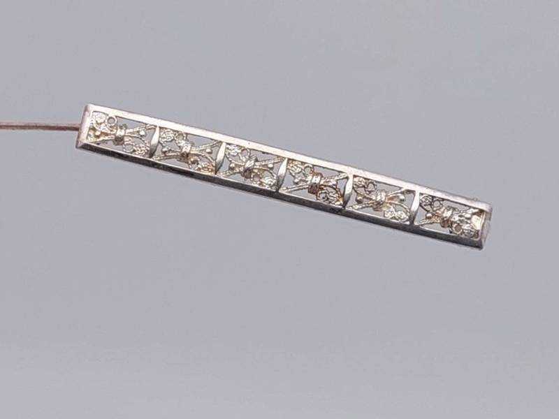 Antike 835Er Silber Brosche Blumen Florale Jugendstil Stabbrosche von SchmuckparadiesShop