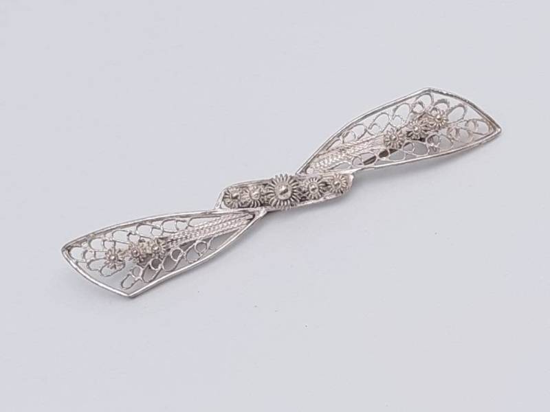 Antike 835Er Silber Brosche Blumen Florale Jugendstil Stabbrosche von SchmuckparadiesShop