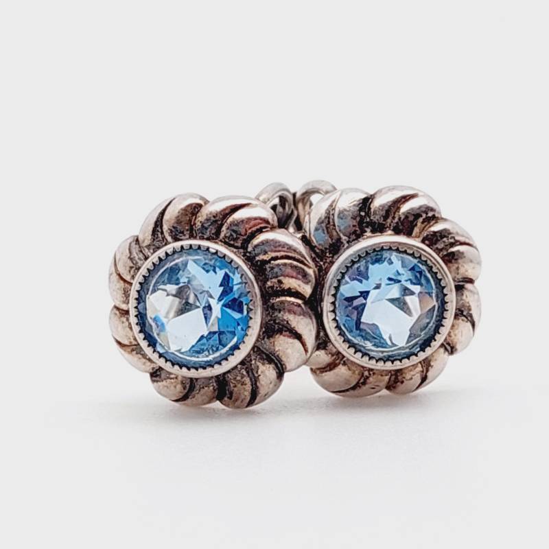 Antike 835Er Silber Ohrringe Jugendstiel Ohrschmuck Blaue Farbsteine Antike 835Er Silber Ohrringe Jugendstiel Ohrschmuck Blaue Farbsteine von SchmuckparadiesShop