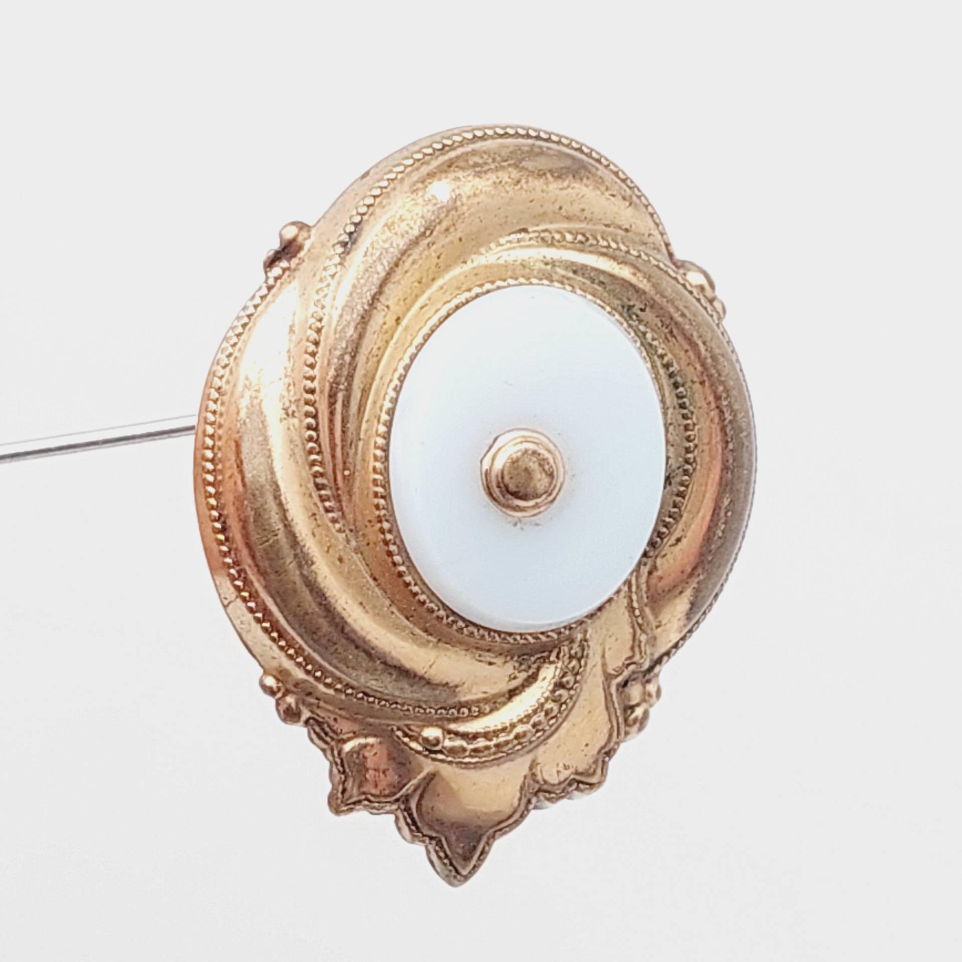 Antike Biedermeier Double Brosche Schaumgold Mit Rocaillen Floral von SchmuckparadiesShop