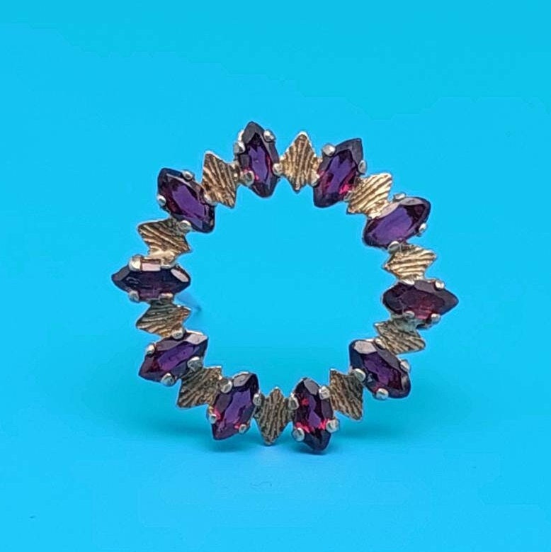 Antike Brosche Mit Granat Steinen 835Er Silber Schmuck Granatsteine von SchmuckparadiesShop