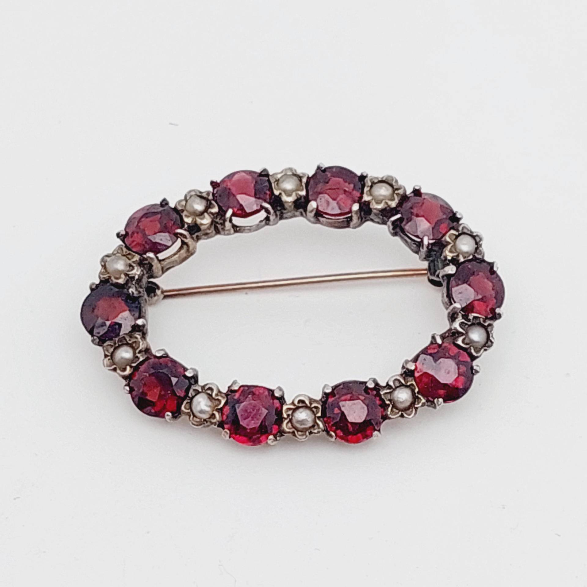 Antike Brosche Mit Granat Steinen 935Er Silber Schmuck Granatsteine von SchmuckparadiesShop