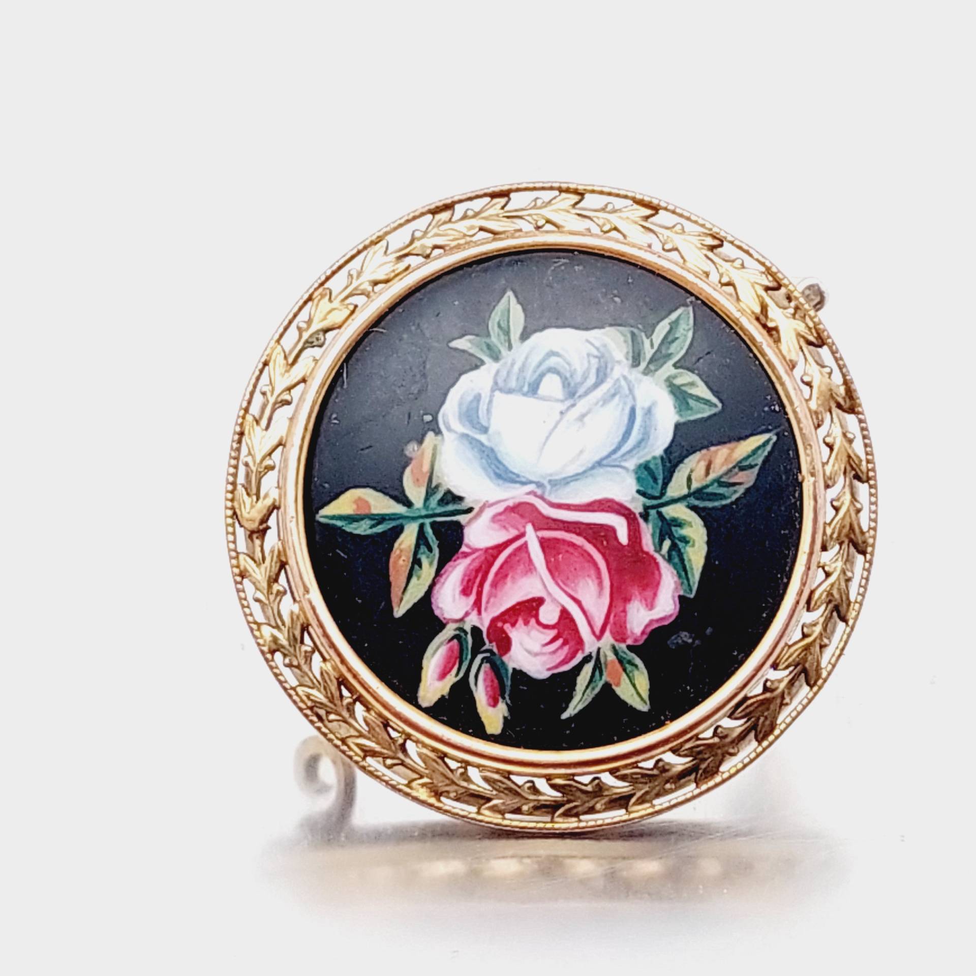 Antike Double Brosche Blumen Jugendstil Kollmar Jordan von SchmuckparadiesShop