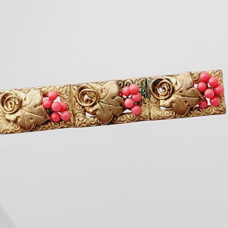 Antike Double Brosche Mit Koralle Biedermeier Schmuck von SchmuckparadiesShop