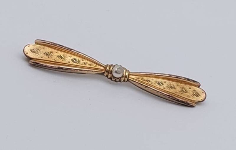 Antike Double Brosche Stabbrosche Mit Perle von SchmuckparadiesShop