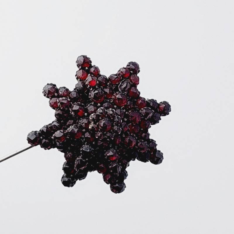 Antike Double Brosche Stern Mit Granat Steinen Biedermeier Schmuck von SchmuckparadiesShop