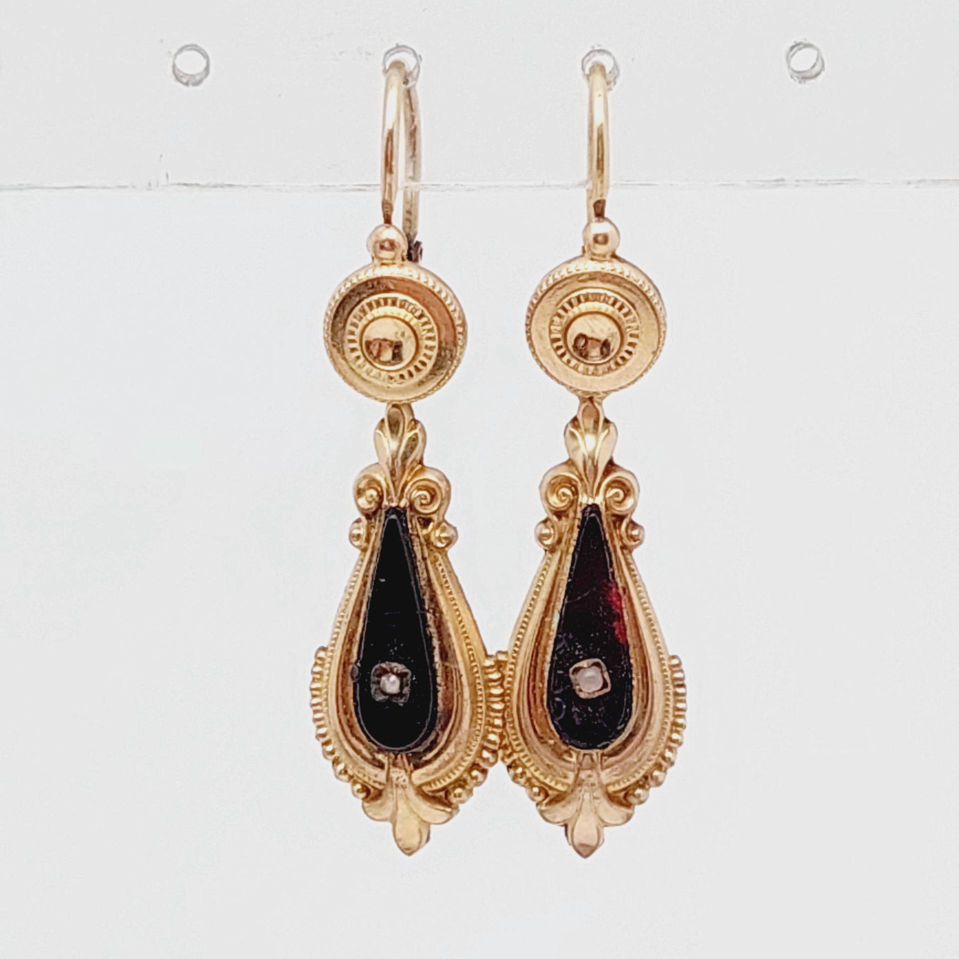 Antike Double Jugendstiel Ohrringe Biedermeier Stil Mit Saatperlen von SchmuckparadiesShop