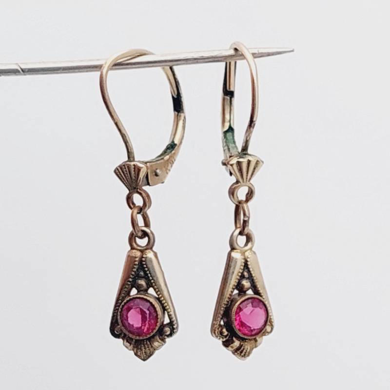 Antike Doublé Ohrhänger Double Rote Steine Schmuck Ohrringe Jugendstil Antike Doublé Ohrhänger Double Rote Steine Schmuck Ohrringe Jugendstil von SchmuckparadiesShop