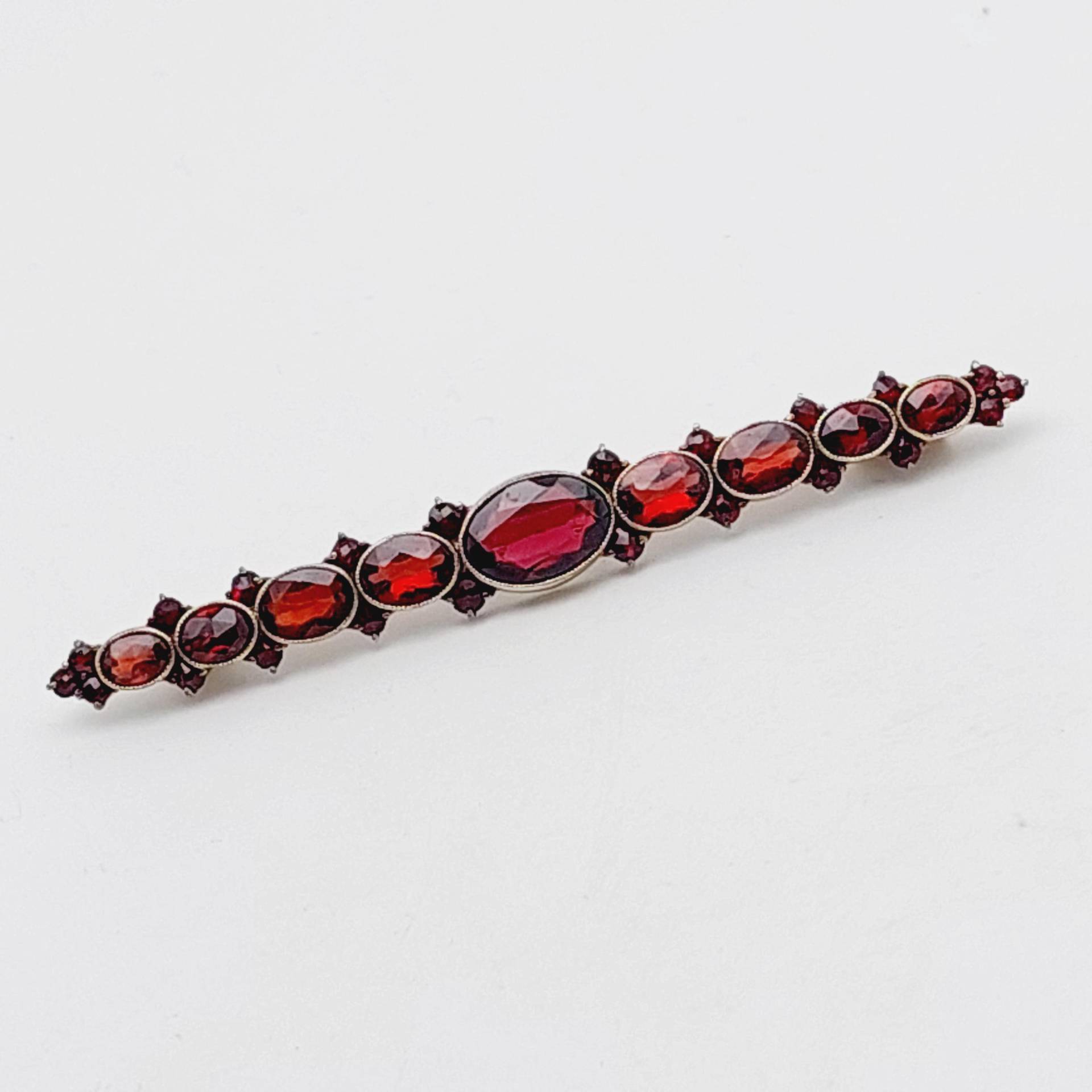 Antike Double Stab-Brosche Mit Granat Steinen Biedermeier Schmuck von SchmuckparadiesShop