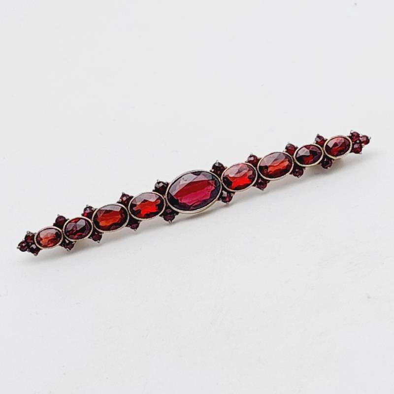 Antike Double Stab-Brosche Mit Granat Steinen Biedermeier Schmuck von SchmuckparadiesShop