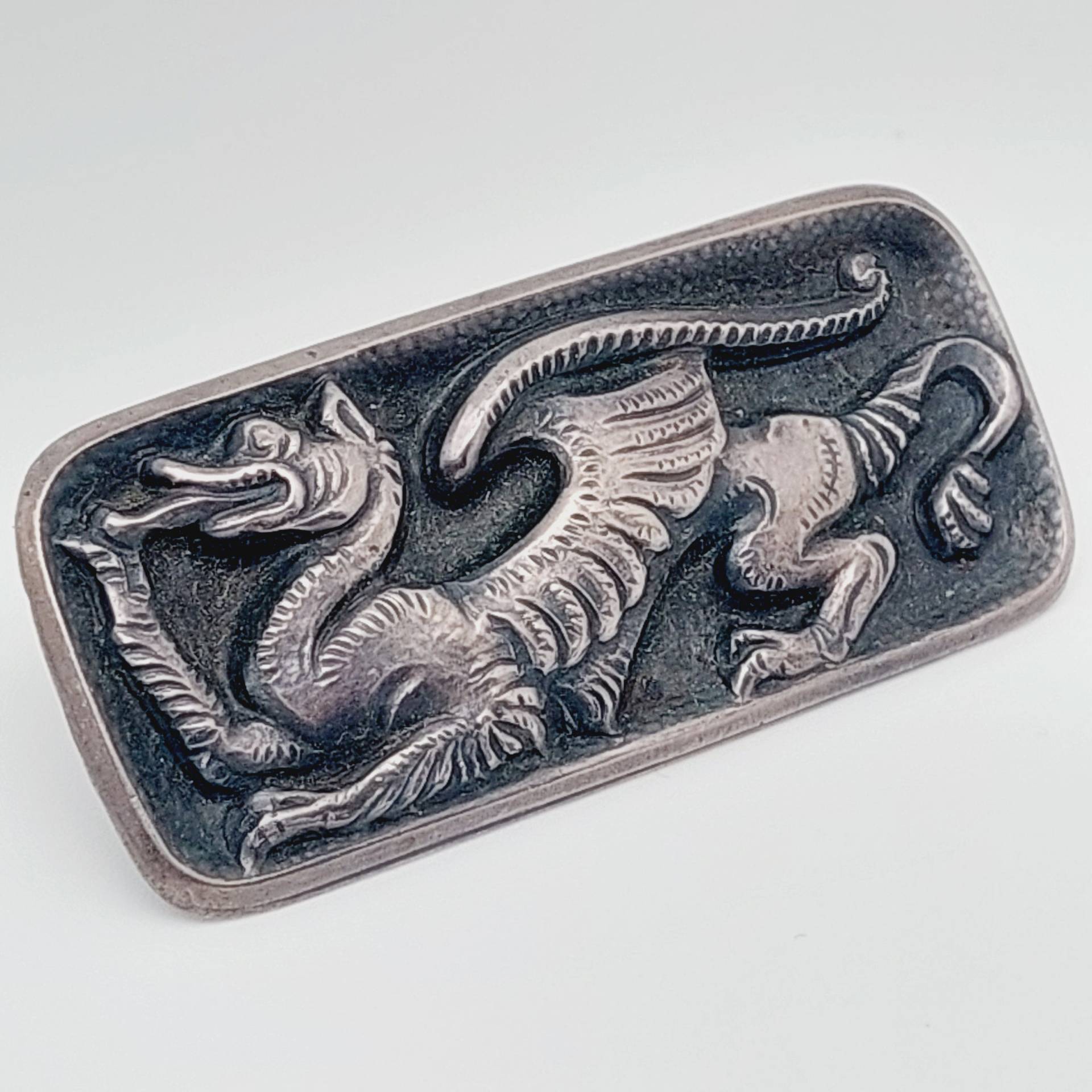 Antike Drachen Brosche 835Er Silber Jugendstil von SchmuckparadiesShop