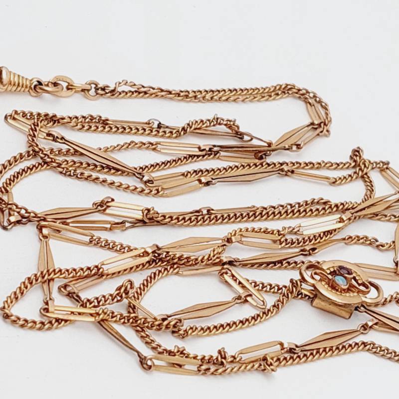 Antike Edwardian Uhrenkette 79 cm Uhren Schieber Double Mit Opal Granatsteinen Granat Antike Edwardian Uhrenkette 79 cm Uhren Schieber Double Mit Opal Granatsteinen Granat von SchmuckparadiesShop