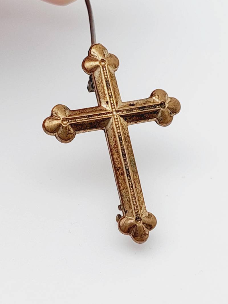 Antike Jugendstil Double Brosche Gotik Kreuz von SchmuckparadiesShop