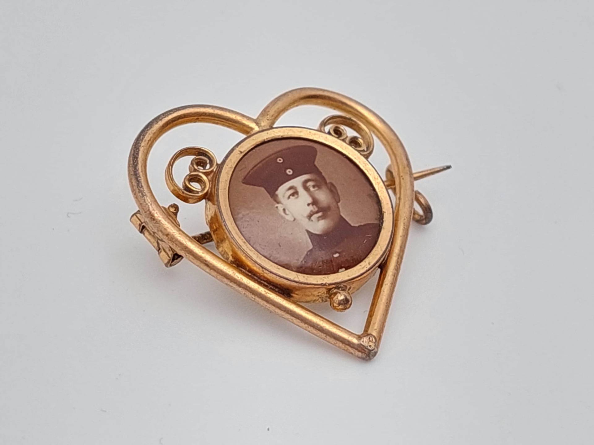 Antike Jugendstil Double Brosche Herz Mit Bild Medaillon Personalisieren Antike Jugendstil Double Brosche Herz Mit Bild Medaillon Personalisieren von SchmuckparadiesShop