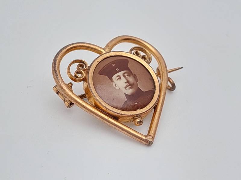 Antike Jugendstil Double Brosche Herz Mit Bild Medaillon Personalisieren Antike Jugendstil Double Brosche Herz Mit Bild Medaillon Personalisieren von SchmuckparadiesShop