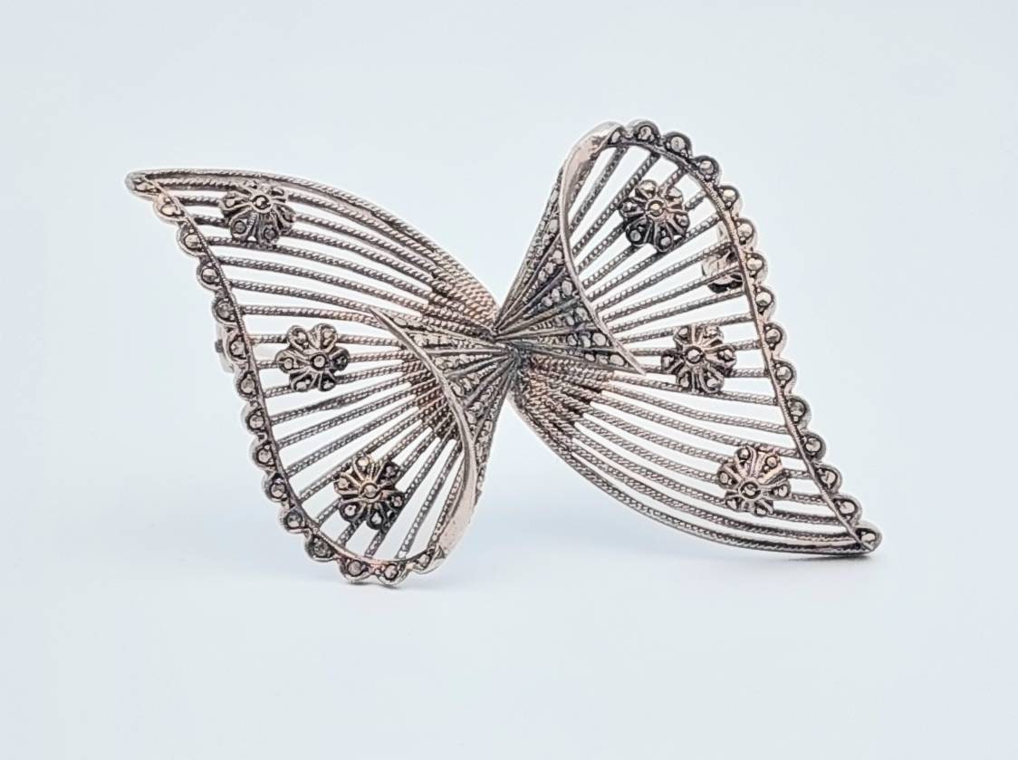 Antike Jugendstil Theodor Fahrner 925Er Silber Brosche Mit Markasiten von SchmuckparadiesShop