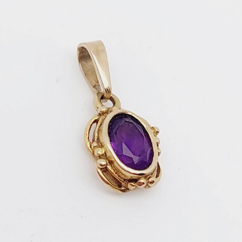 Antiker 8 K 333Er Gold Anhänger Mit Amethyst Steinen von SchmuckparadiesShop