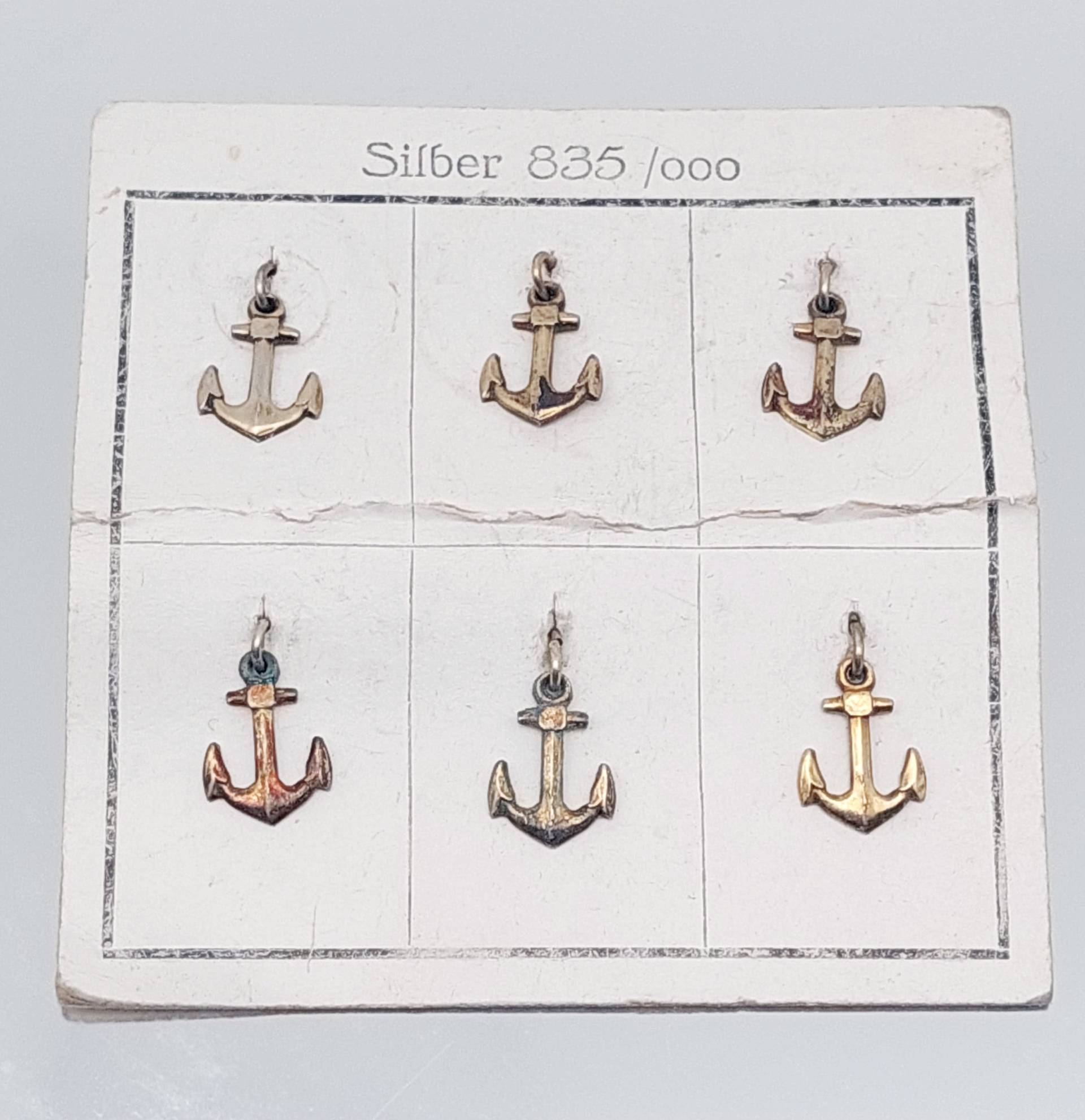 Antiker 835 Silber Anhänger Schmuck Anker Charm Bettelarmband Silberanhänger von SchmuckparadiesShop