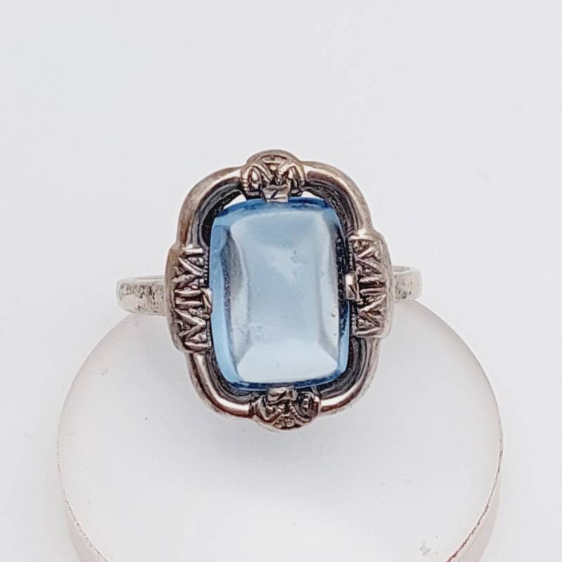 Antiker 835Er Silber Artdeco Ring Mit Blauem Stein Aquamarin Farbend Gr 15 Us 7 Antiker 835Er Silber Artdeco Ring Mit Blauem Stein Aquamarin Farbend Gr 15 Us 7 von SchmuckparadiesShop