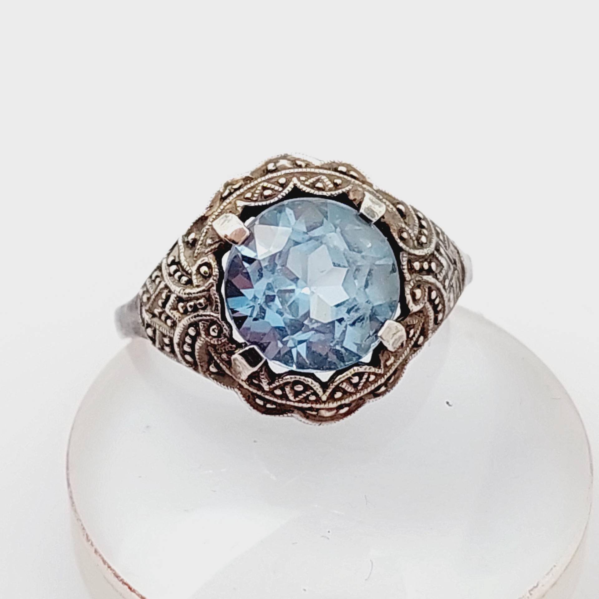 Antiker 835Er Silber Artdeco Ring Mit Blauem Stein Aquamarin Farbend Gr 15 Us 7 Antiker 835Er Silber Artdeco Ring Mit Blauem Stein Aquamarin Farbend Gr 15 Us 7 von SchmuckparadiesShop