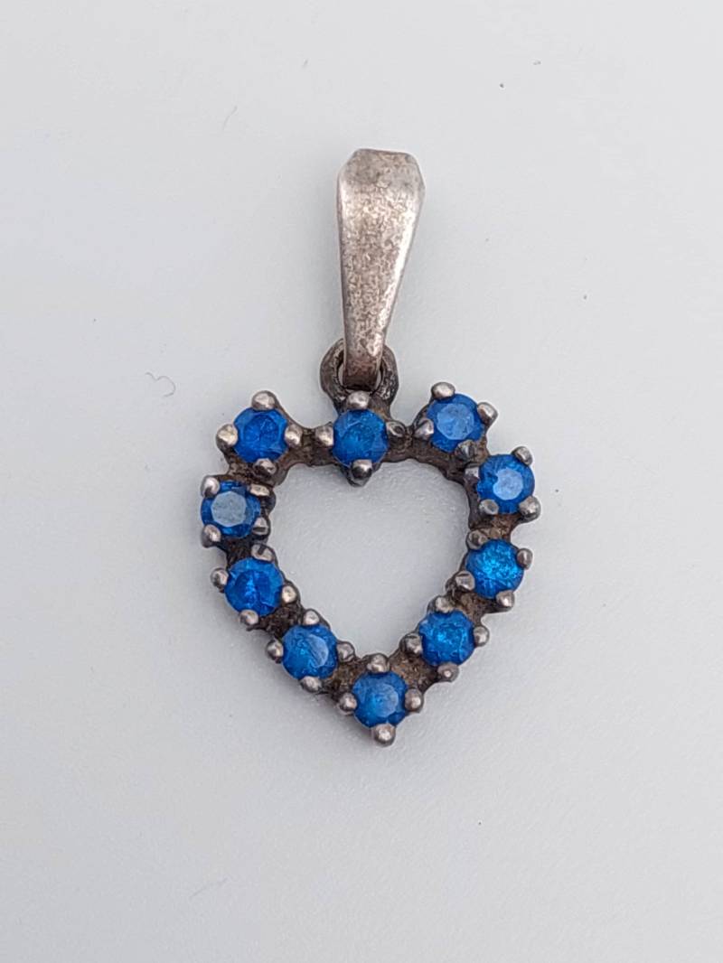 Antiker 835Er Silber Jugendstil Anhänger Blaue Steine Schmuck Herz Antiker 835Er Silber Jugendstil Anhänger Blaue Steine Schmuck Herz von SchmuckparadiesShop