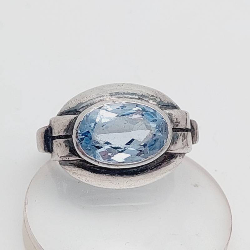 Antiker 835Er Silber Jugendstil Ring Mit Blauem Stein Aquamarin Farbend Gr 13 Us 6 1/2 Antiker 835Er Silber Jugendstil Ring Mit Blauem Stein Aquamarin Farbend Gr 13 Us 6 1/2 von SchmuckparadiesShop
