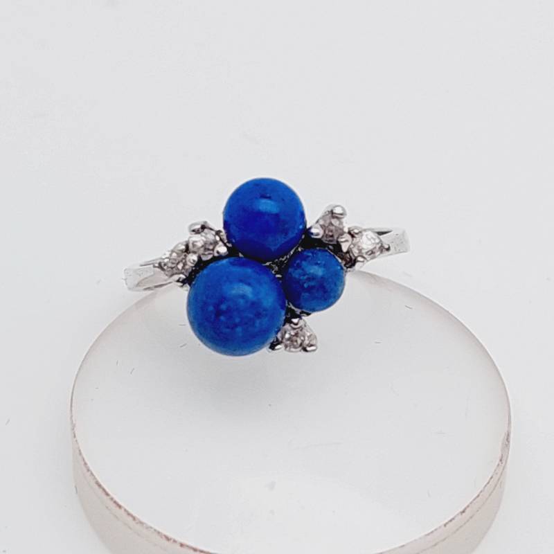 Antiker 835Er Silber Jugendstil Ring Mit Lapislazuli Stein Aquamarin Farbend Gr 13 Us 6 1/4 von SchmuckparadiesShop