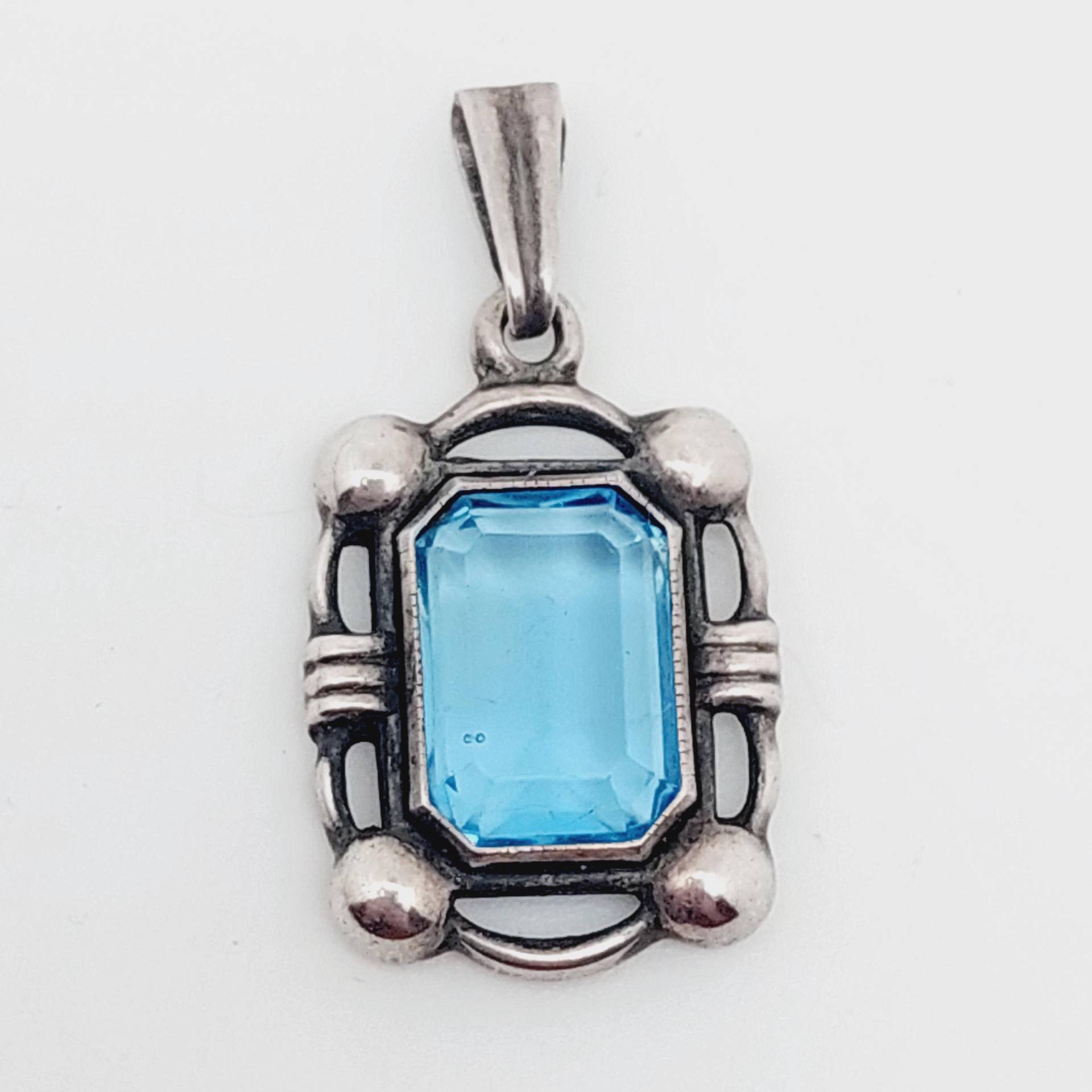 Antiker 900Er Silber Anhänger Jugendstil Mit Blauen Farbstein Aquamarin Farbend Antiker 900Er Silber Anhänger Jugendstil Mit Blauen Farbstein Aquamarin Farbend von SchmuckparadiesShop